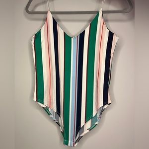 Gaze multi-colored striped body suit